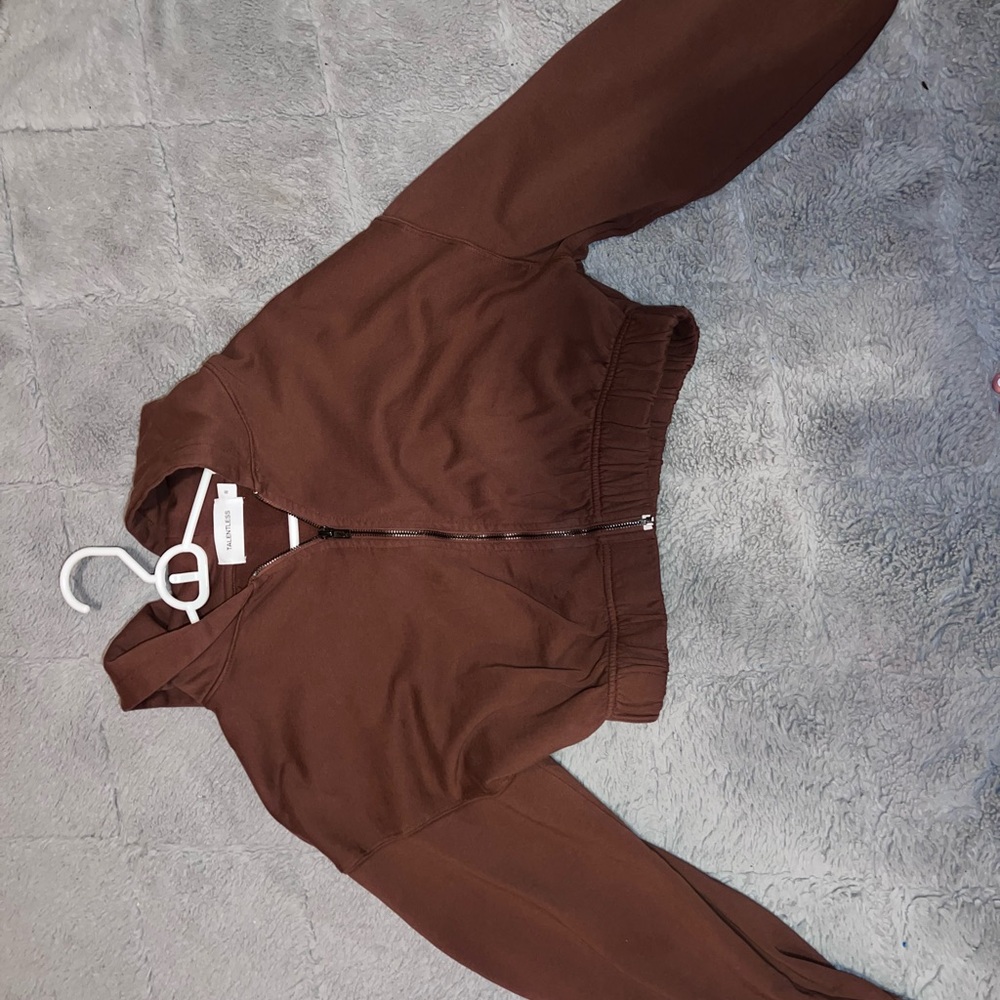 TALENTLESS Brown Bomber Jacket with Quilted Texture